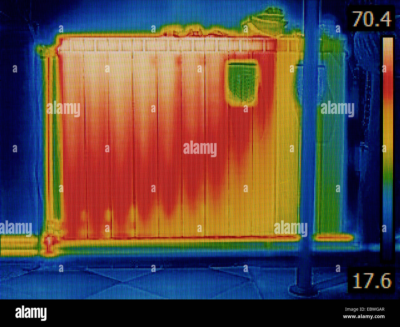 Air Gap in Radiator Heater Thermal Image Stock Photo
