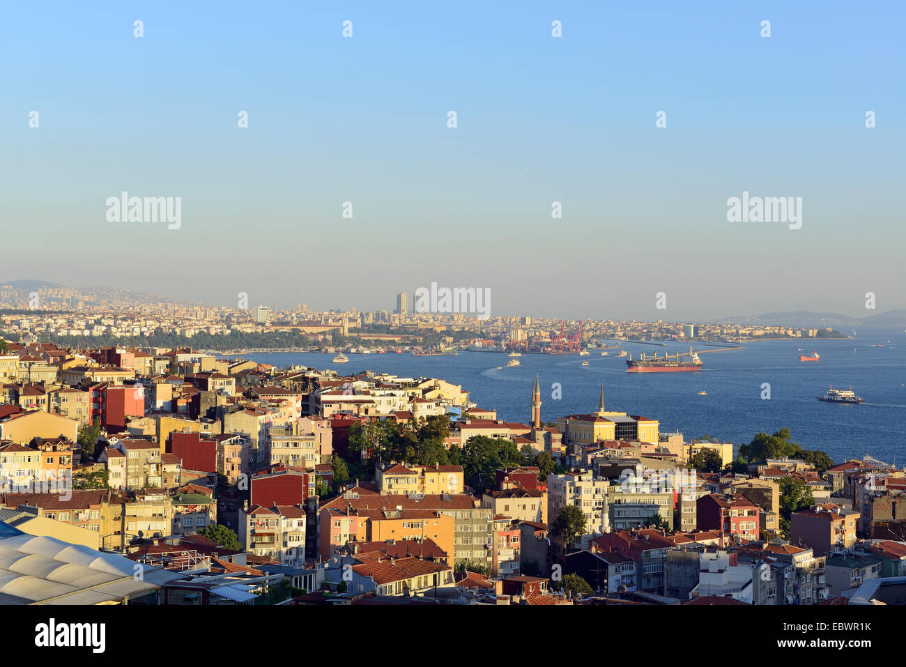 View from Beyoğlu over the Marmara Sea and Ueskuedar on the Asian shore ...