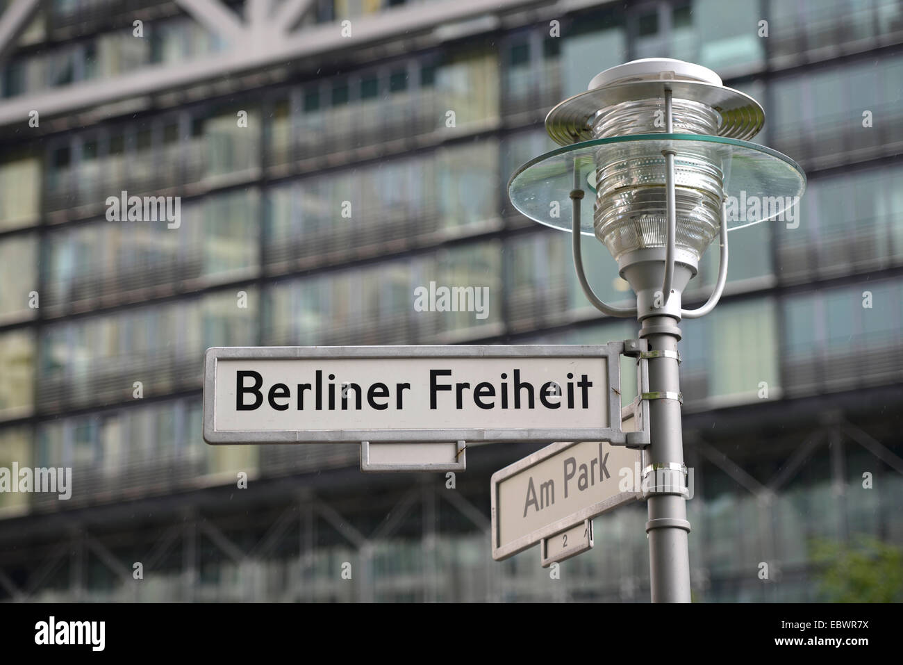 Street sign 'Berliner Freiheit', Berlin, Berlin, Germany Stock Photo