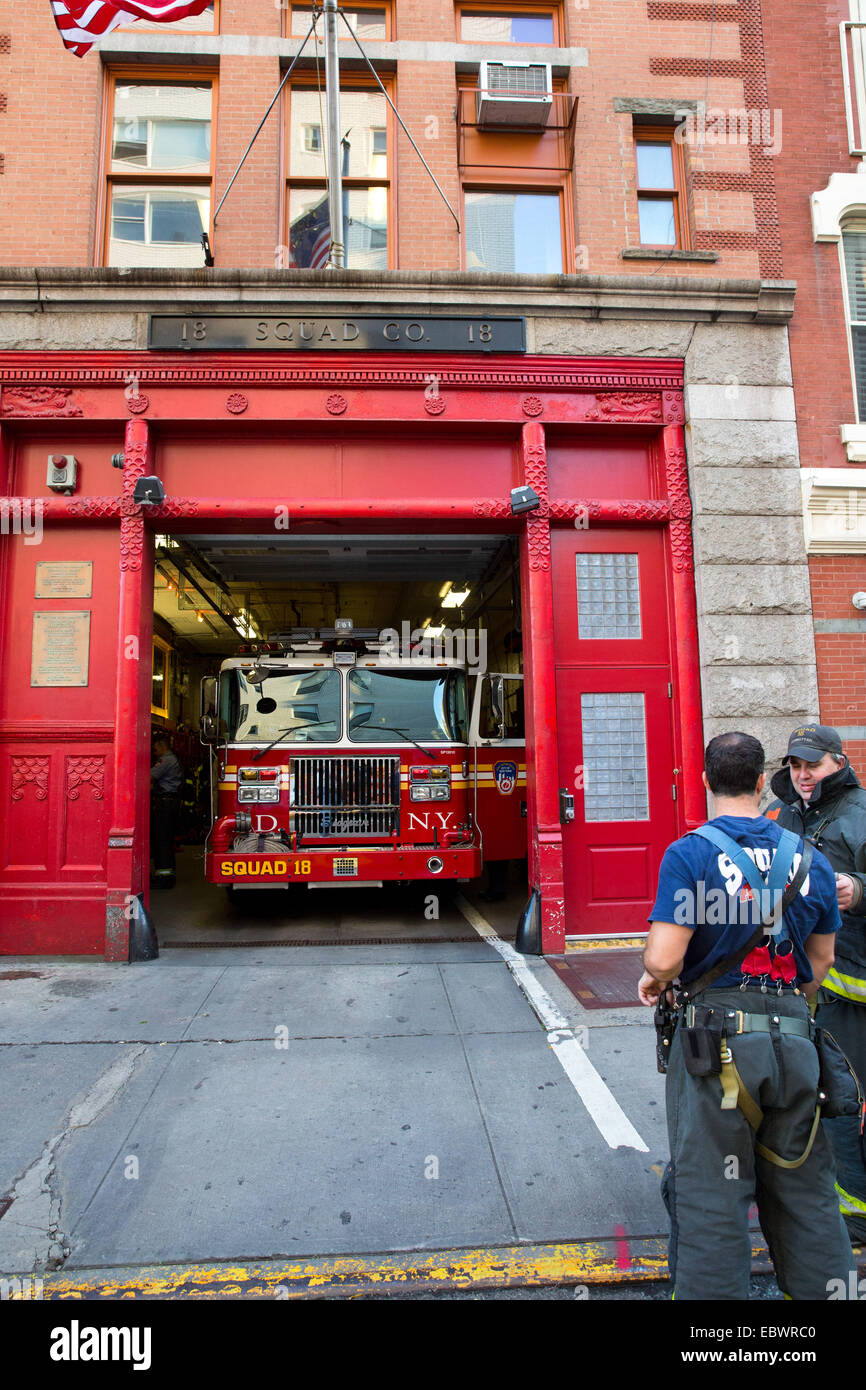 FDNY firehouse, New York City, NY, USA, Oct. 18, 2014. Stock Photo