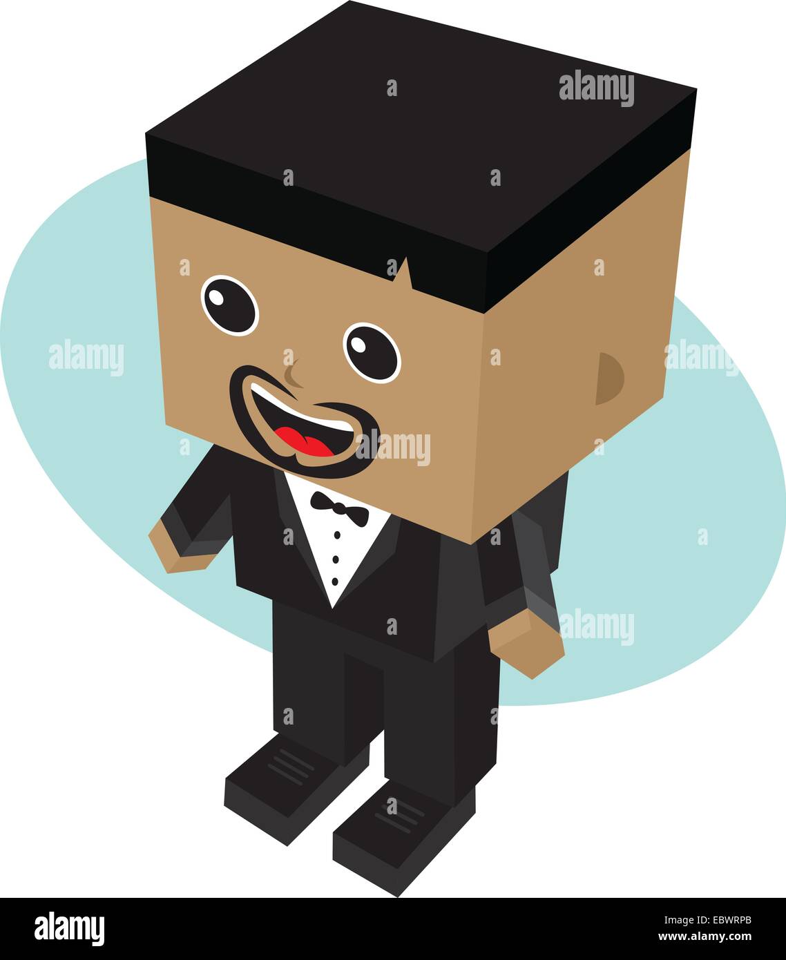 block isometric cartoon character vector illustration Stock Vector ...