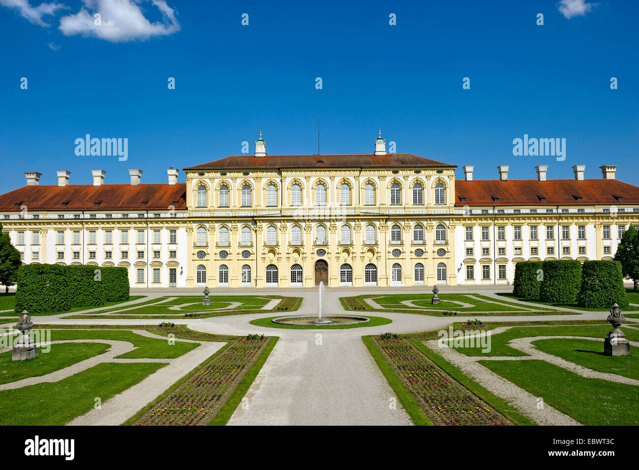Schleissheim New Palace, west side, Oberschleißheim, Upper Bavaria, Bavaria, Germany Stock Photo