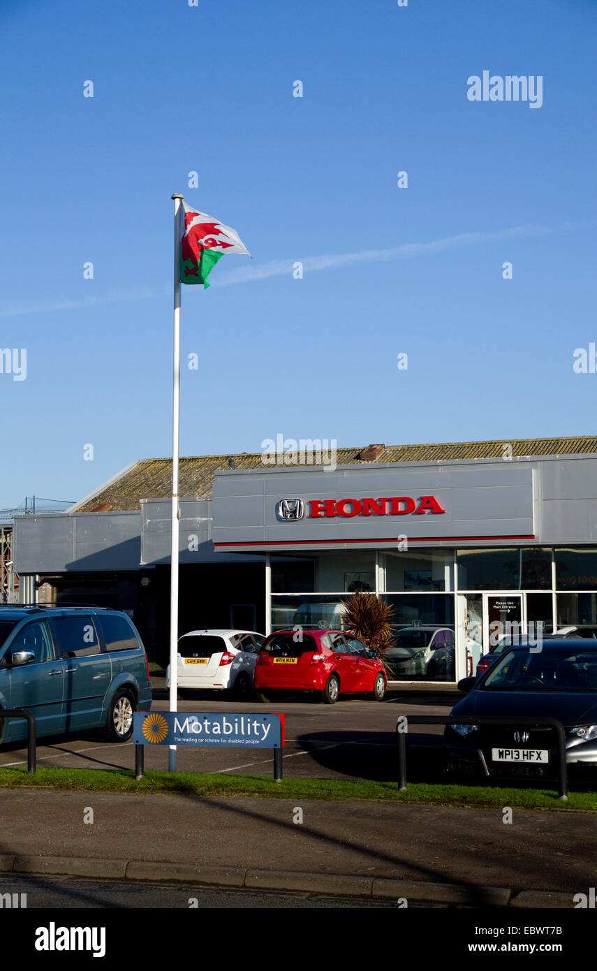 Honda car dealership, Cardiff, Wales. Stock Photo