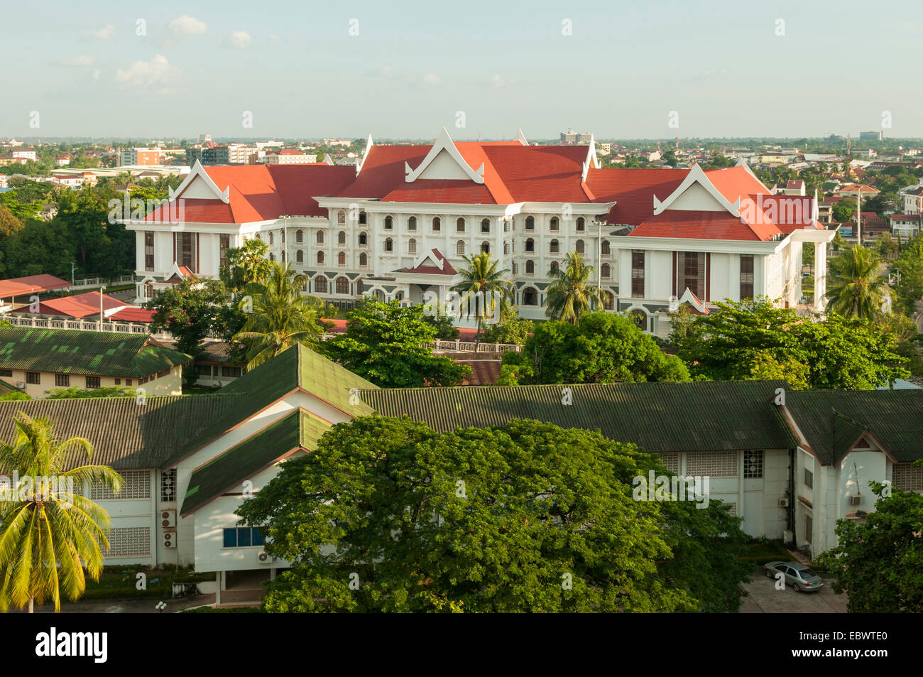 Governor's Residence from Victory Gate, Vientiane, Laos Stock Photo