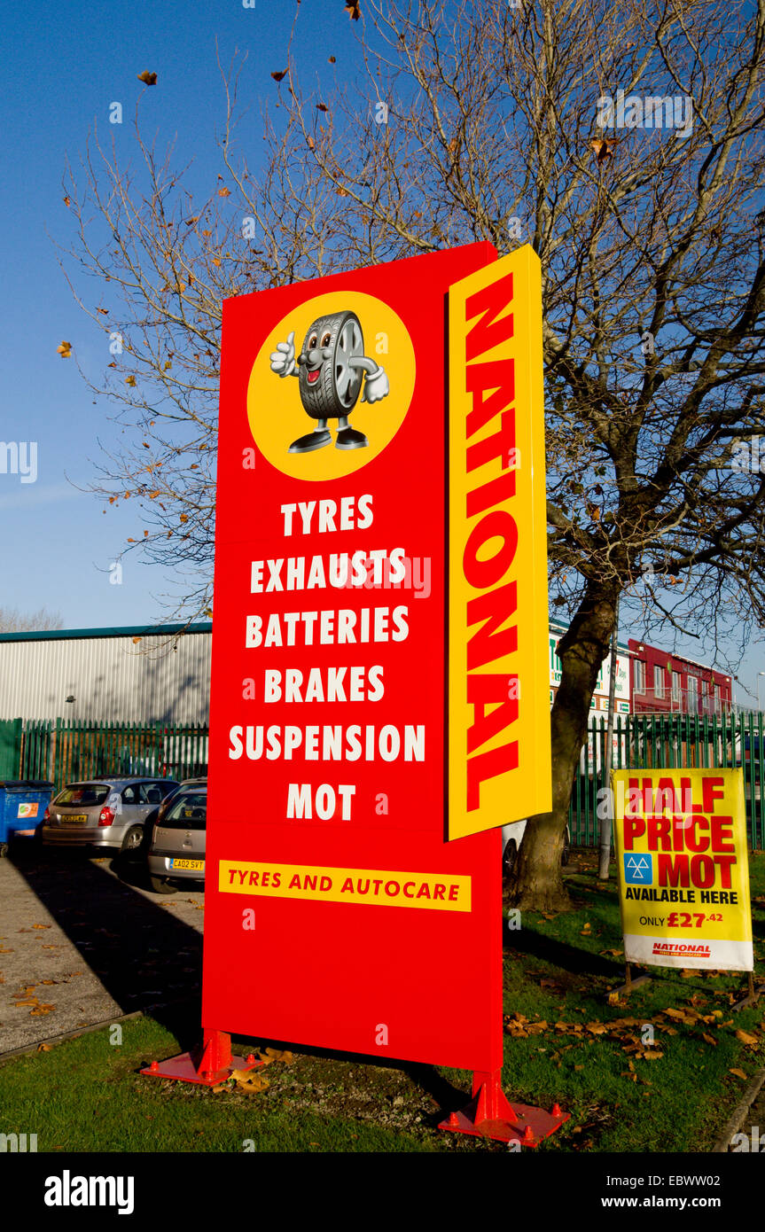 National Tyre and Autocare Centre, Penarth Road, Cardiff, Wales Stock Photo