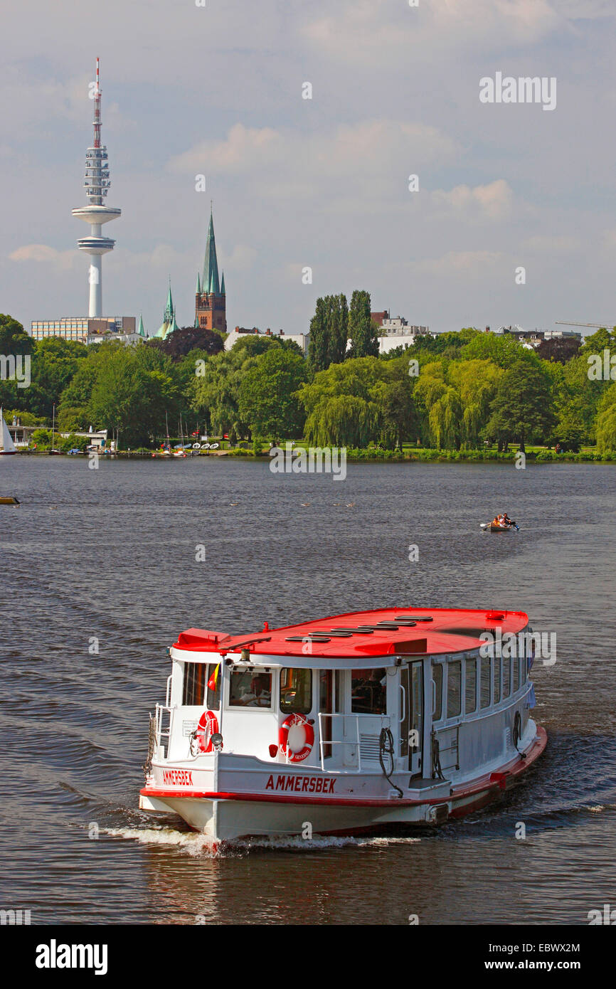 Tourist ship on the Alster, Germany, Hamburg Stock Photo