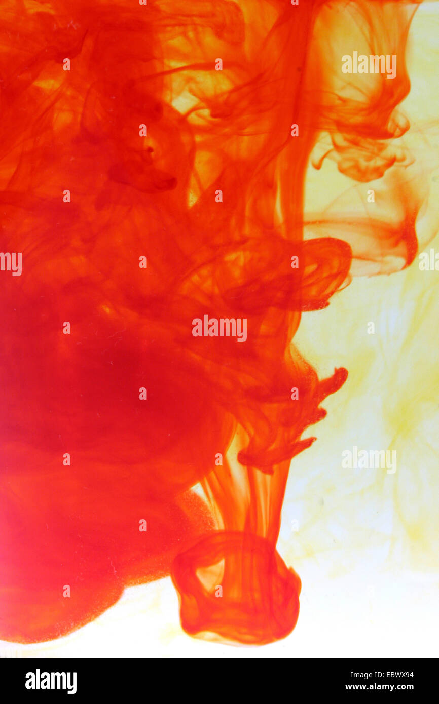 cloud of colour under water Stock Photo