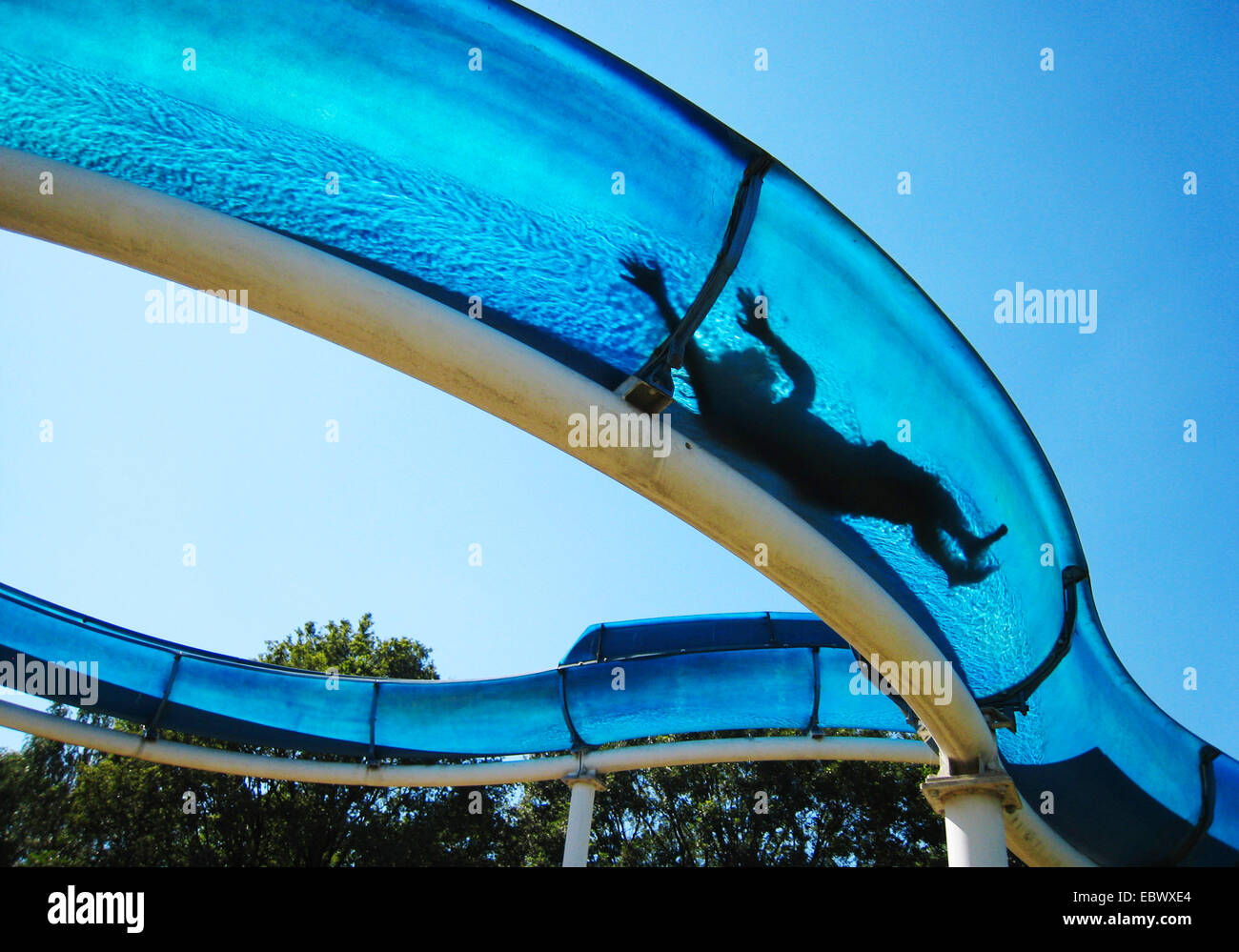 person on a water side in a water world, Germany Stock Photo