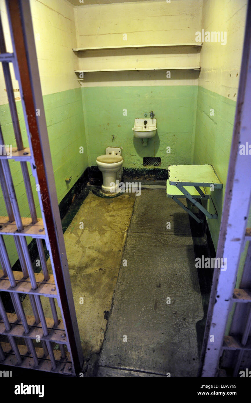prison cell, USA, California, Alcatraz Island Stock Photo