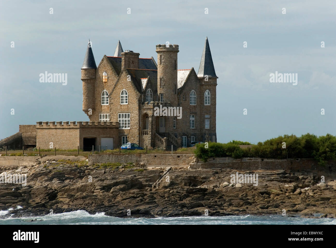 Chateau Turpault at Cote Sauvage on Quiberon peninsula, France, Brittany Stock Photo