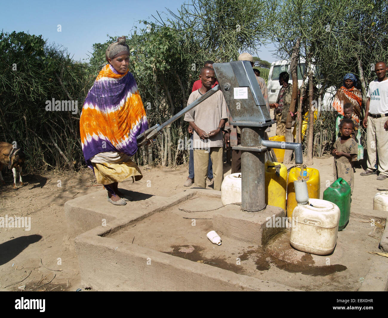to get water at a spring in a village in Uganda, Uganda Stock Photo Alamy