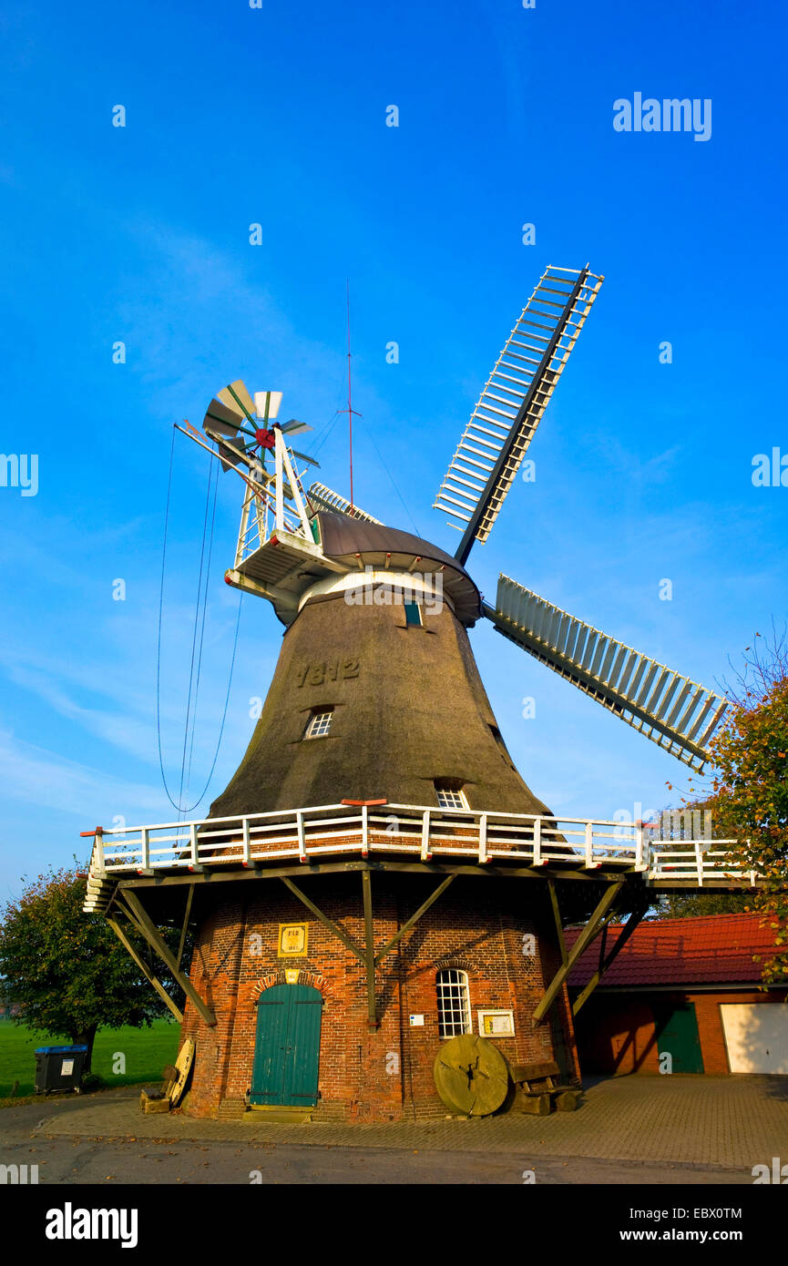 windmill, Germany, Lower Saxony, East Frisia, Bagband Stock Photo