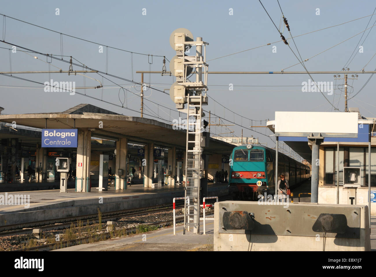 BOLOGNA ITALY STATION TRAIN LINE Stock Photo