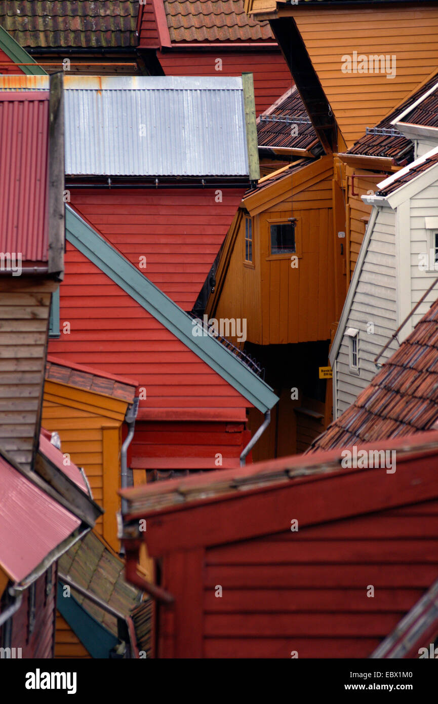 houses in Bryggen, Norway, Bergen Stock Photo