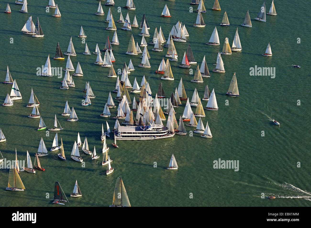 sailing regatta Rundum, Germany, Lake Constance Stock Photo