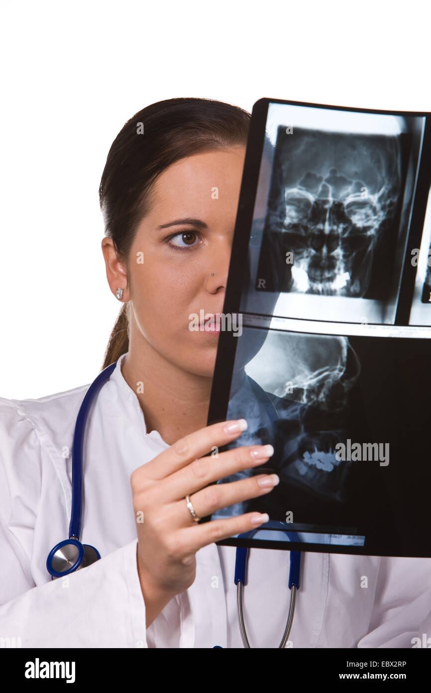 Doctor in the hospital with X-ray picture Stock Photo