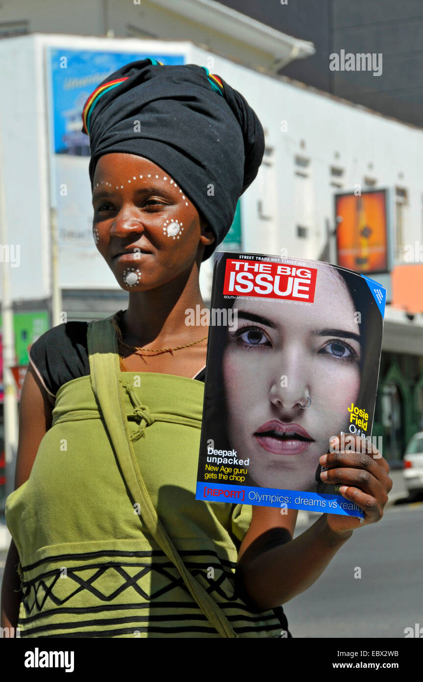 magazine seller in the street, South Africa, Capetown Stock Photo