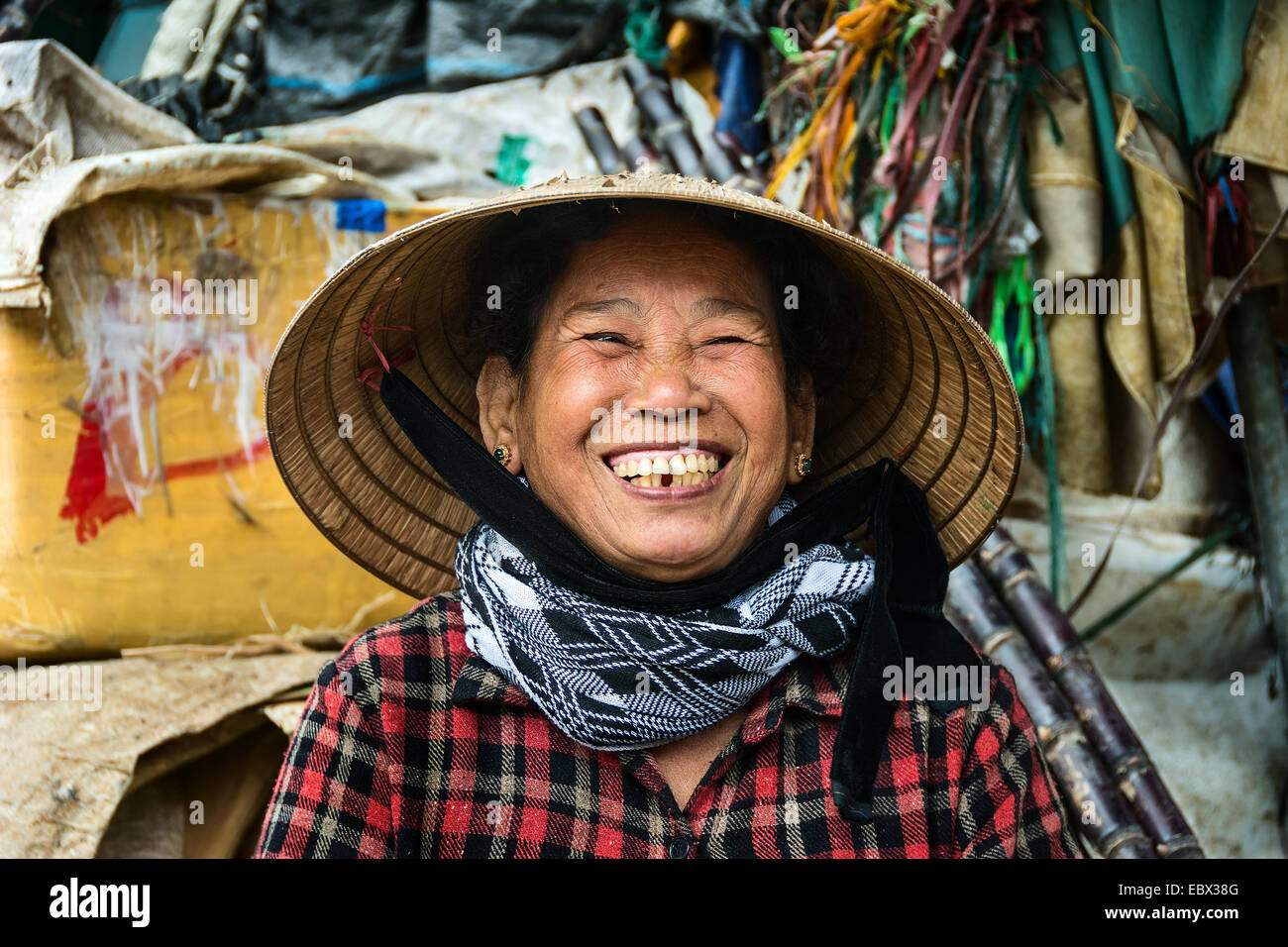 Vietnamese lady smiling at the camera Stock Photo