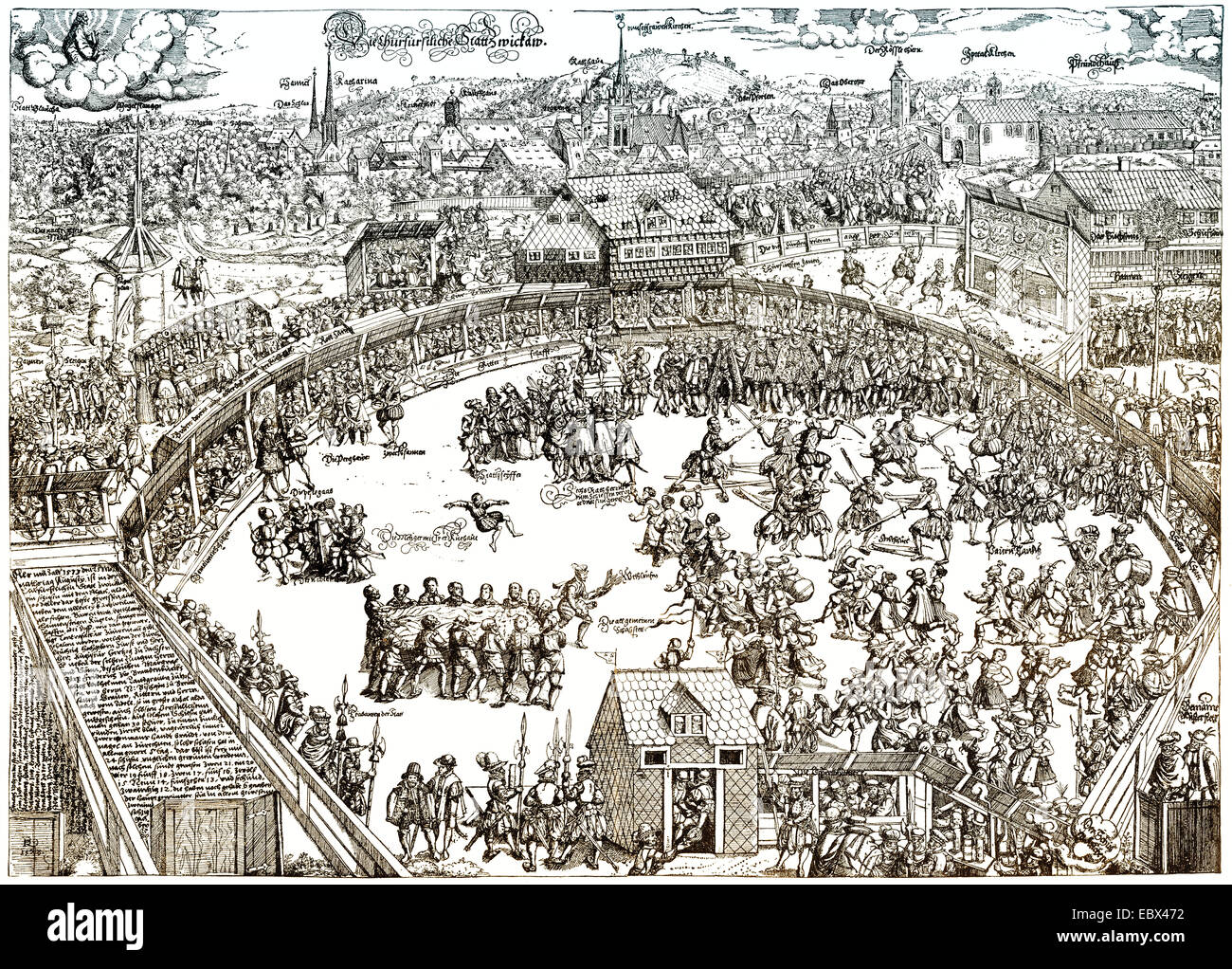 The Zwickau shooting festival in 1573, Stock Photo