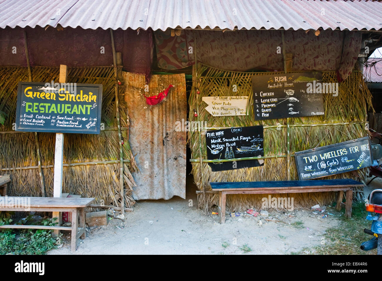 Restaurant on Havelock Island, India, Andaman Islands Stock Photo
