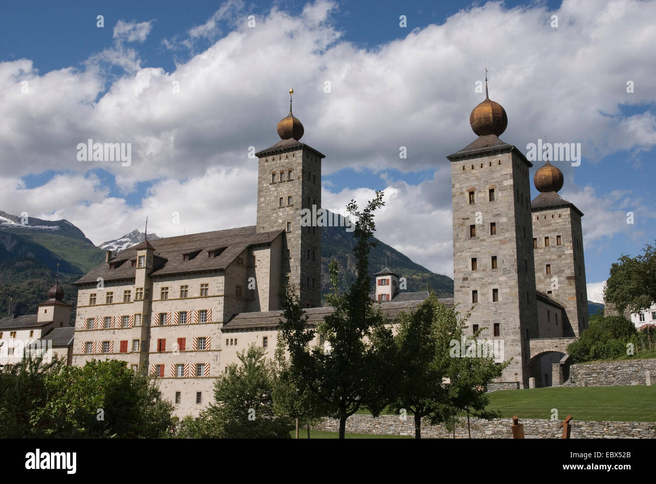 Stockalp castle, Switzerland, Valais, Brig Stock Photo