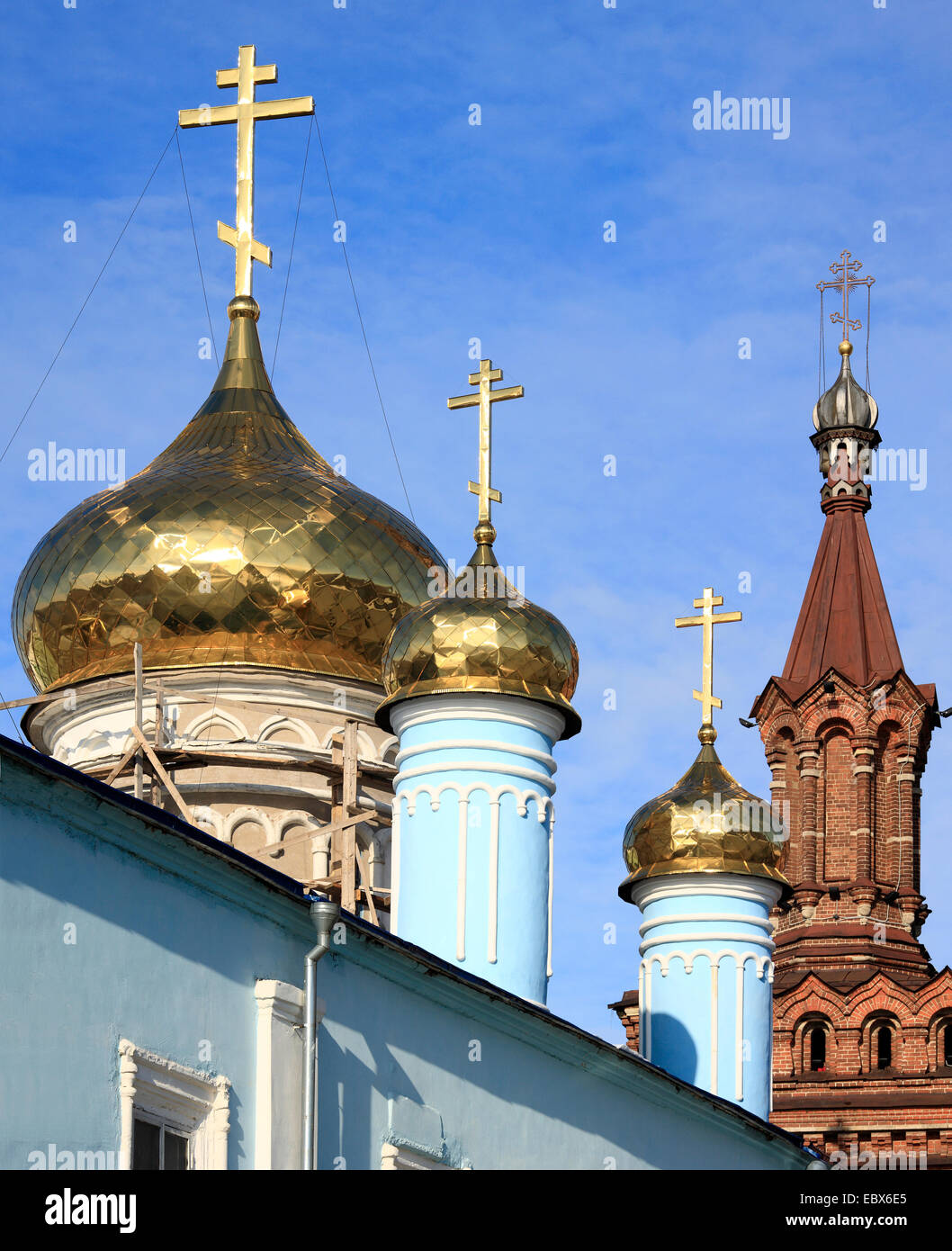 Tall bell tower (19 cent.), Russia, Tatarstan, Kazan Stock Photo