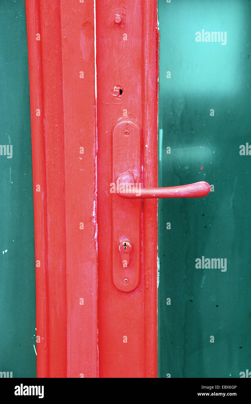red door frame Stock Photo