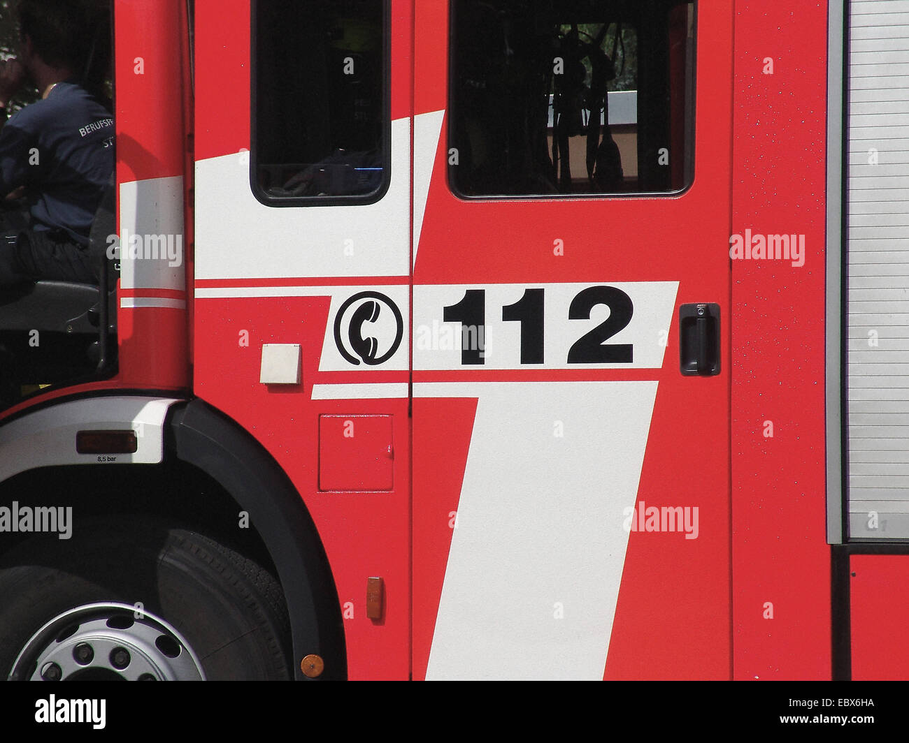fire engine with emergency call Stock Photo
