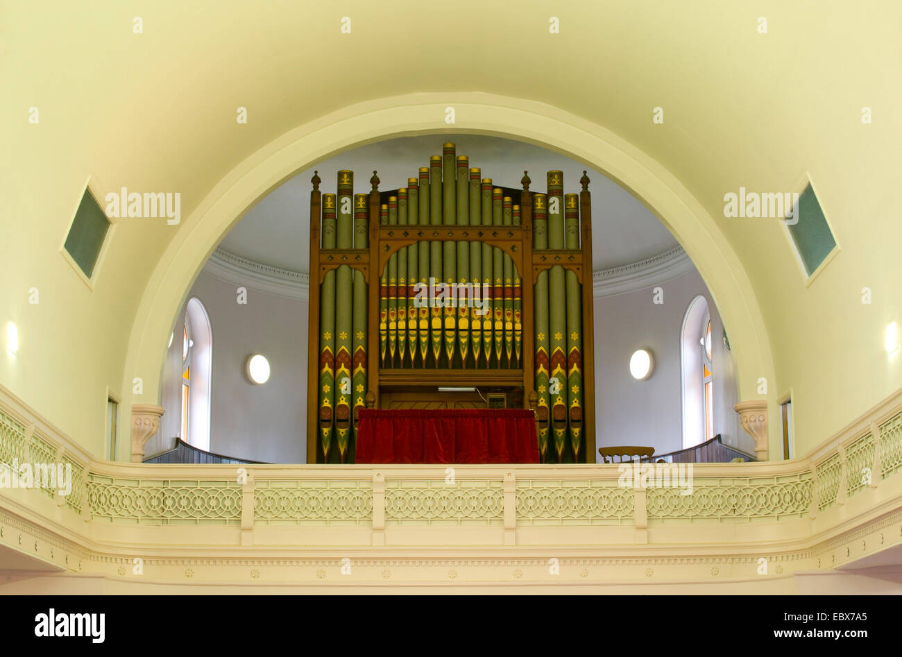 air pump organ in the Great Dunmow united reform church Stock Photo