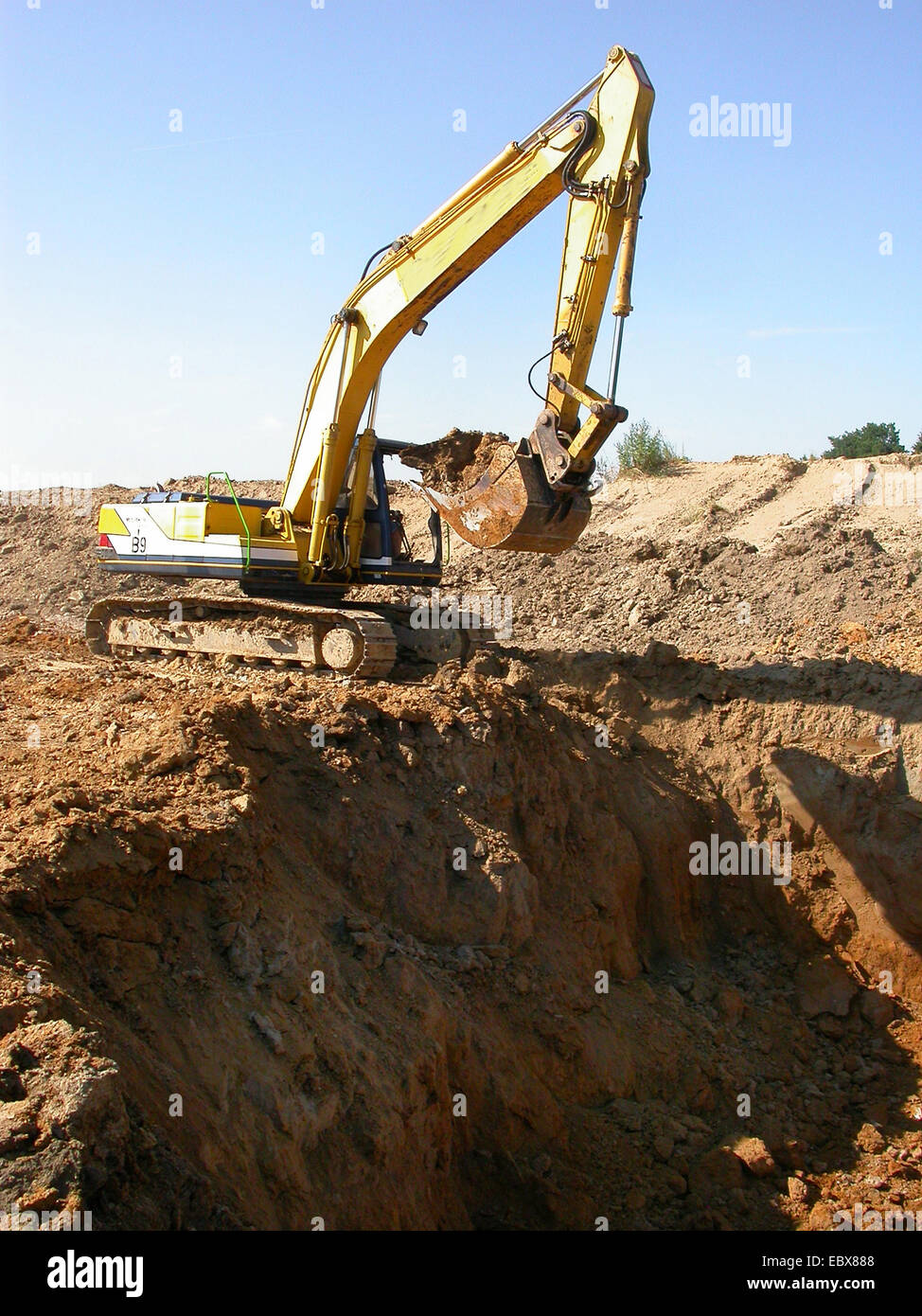 excavator on a building site Stock Photo