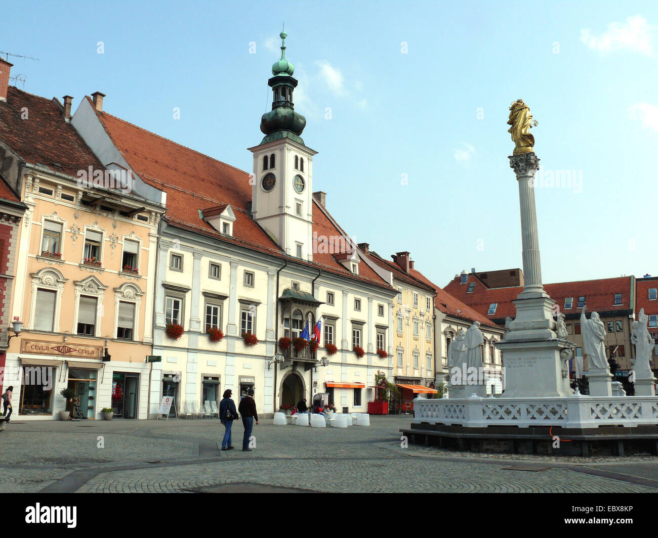 square in front of the city hall, Slovenia, Maribor Stock Photo