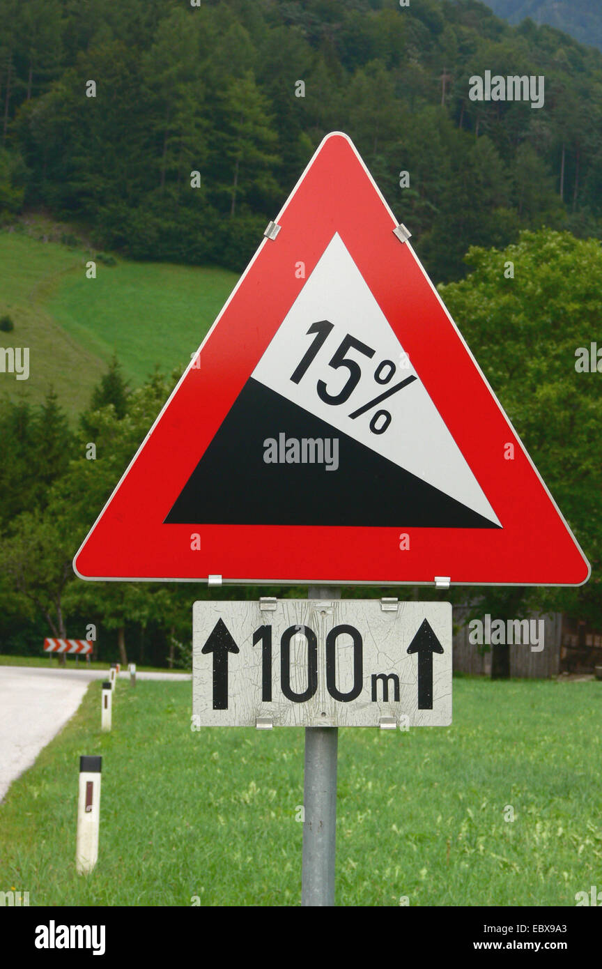 Steep hill warning sign hires stock photography and images Alamy