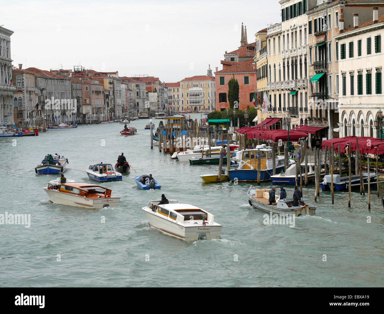 motor boats on the Canale Grande, Italy, Venice Stock Photo
