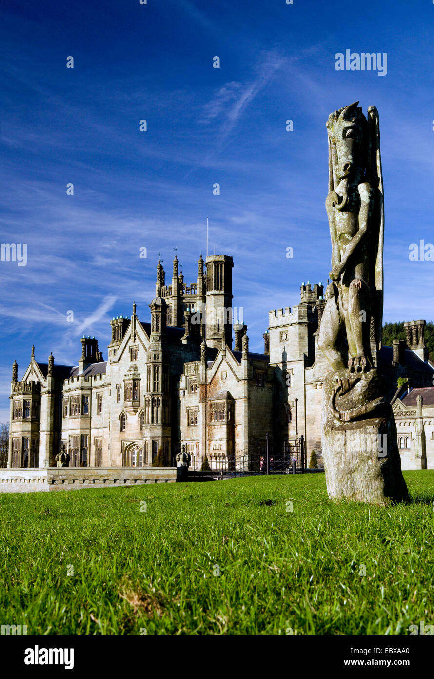 Margam Manor, Victorian Manor House and sculpture of dragon, Port