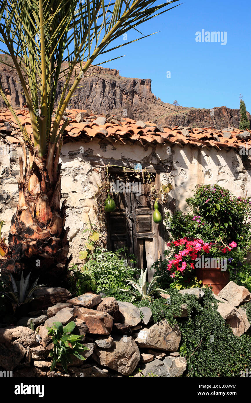 pittoresque house in Fataga, Canary Islands, Gran Canaria Stock Photo