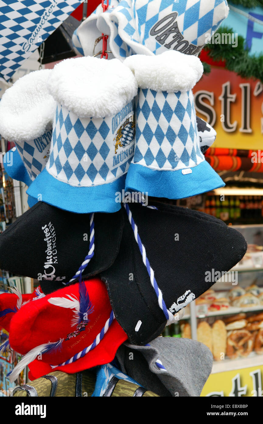 souvenirs at the Oktoberfest in Munich, Germany, Bavaria, Muenchen Stock Photo