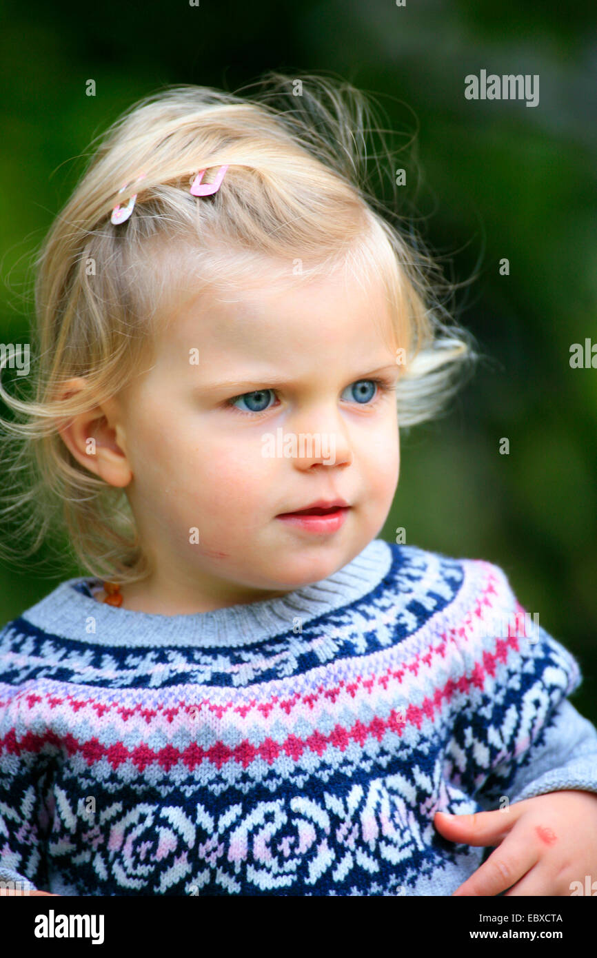 dreamy blond little girl Stock Photo