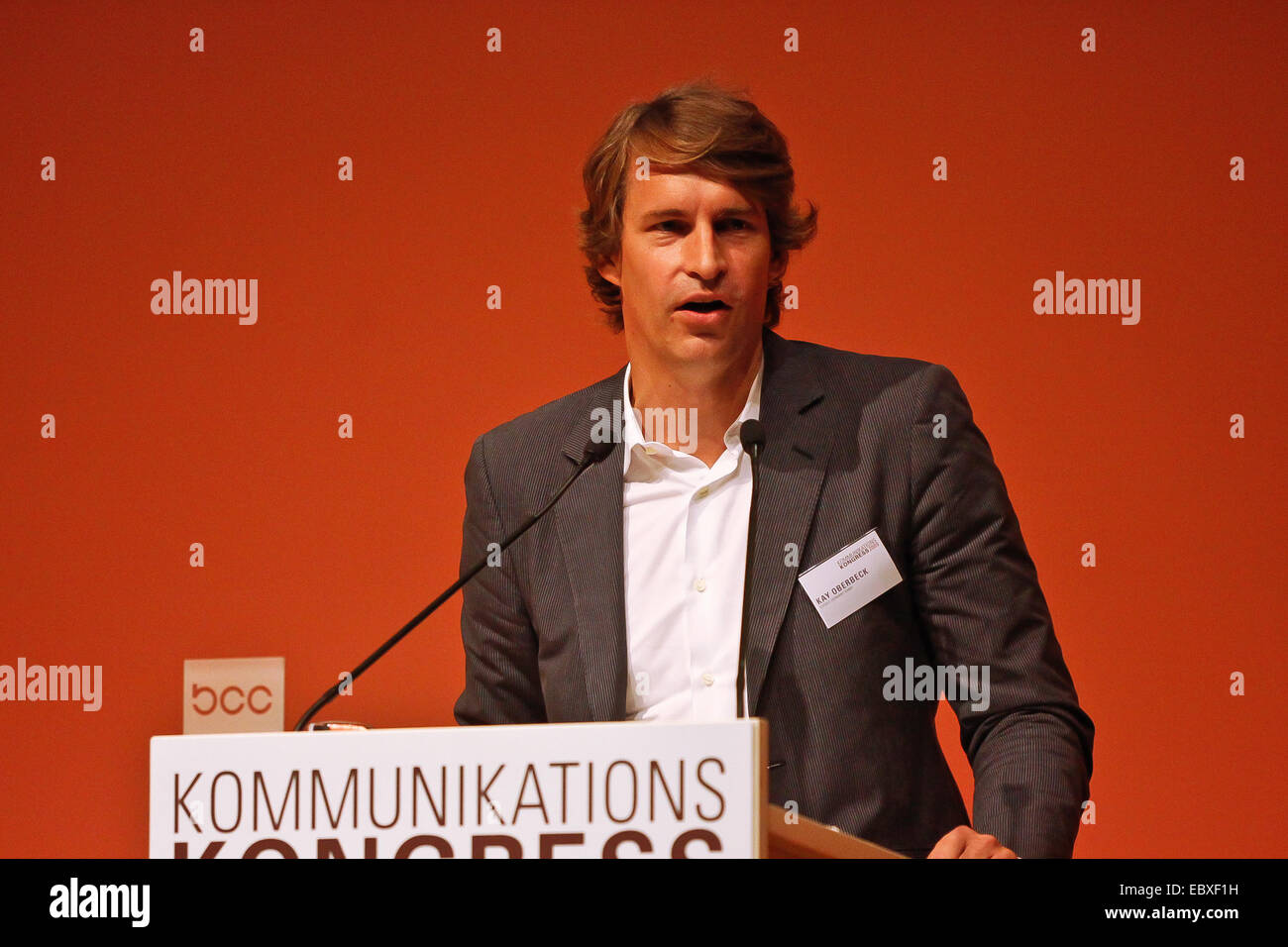 Kay Oberbeck, chief information officer google north and middle europe (Head of PR for Google Germany; AT; CH; Benelux; Nordics) holding a lecture Stock Photo