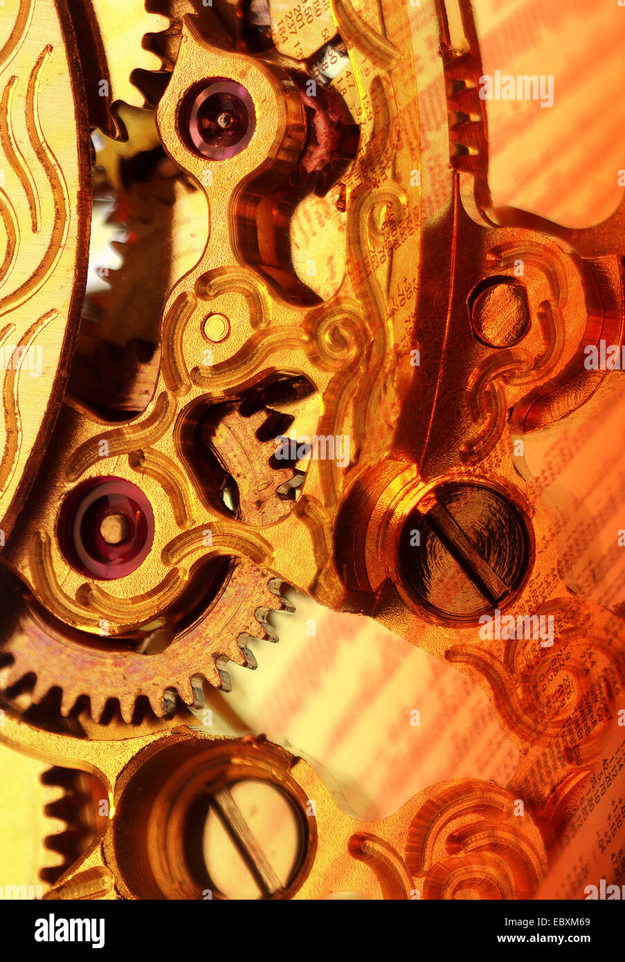 detail of clockwork, clock, contango Stock Photo Alamy