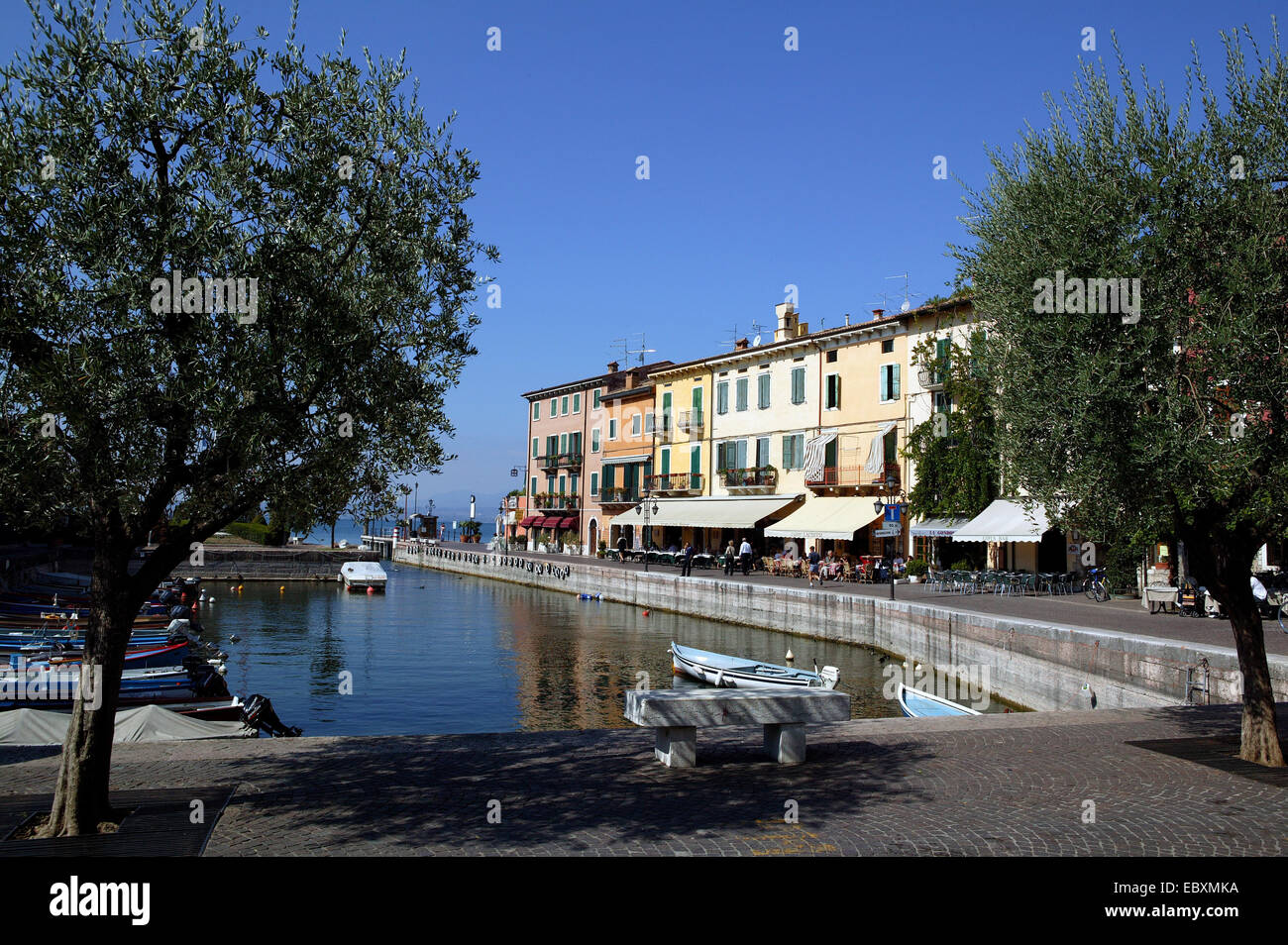 harbour of Lazise at Lake Garda Stock Photo