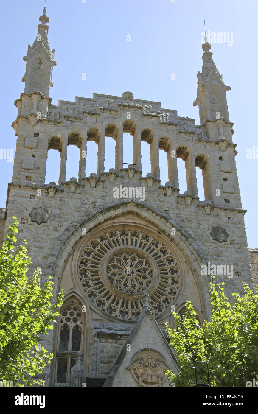Mallorca, church Sant Bartomeu in Soller Stock Photo