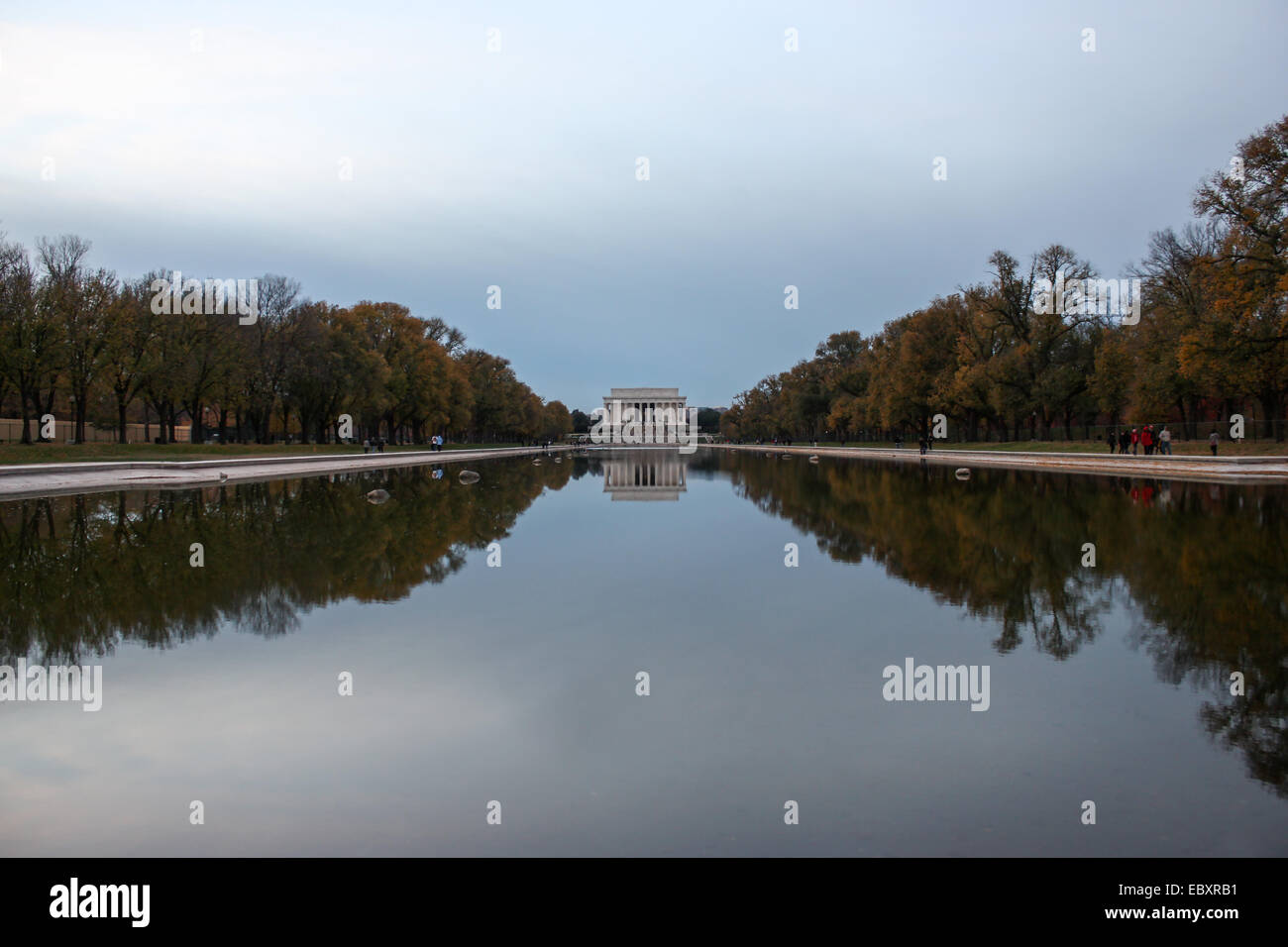 USA: Reflecting Pool and Lincoln Memorial in Washington, DC. Photo from 24. November 2010. Stock Photo
