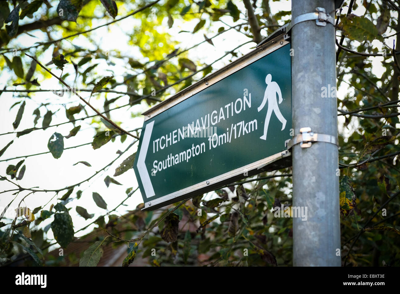 Itchen Navigation walk sign Stock Photo