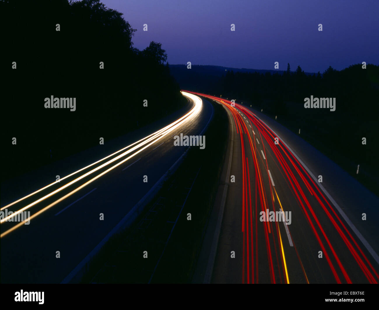 highway at night Stock Photo