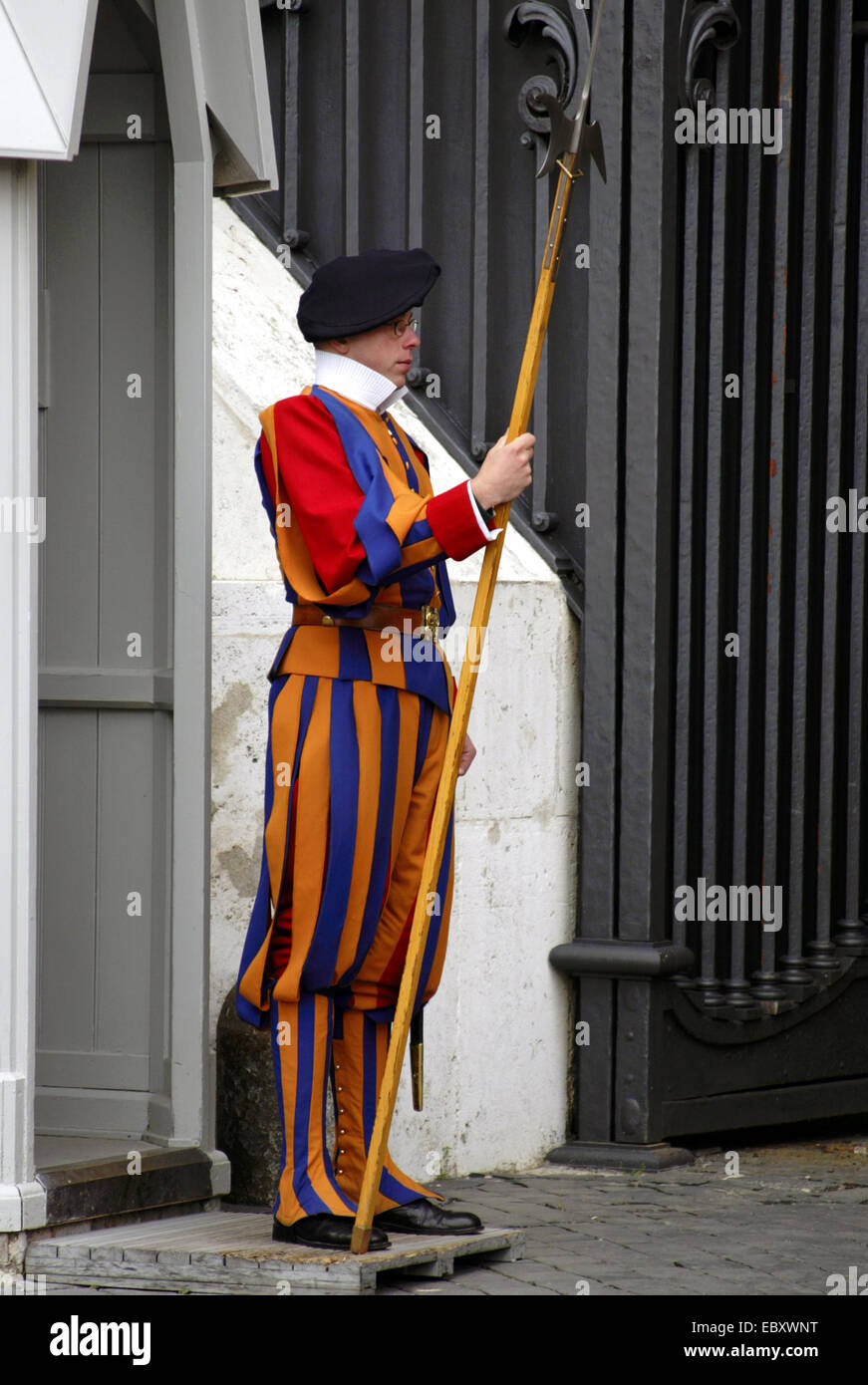 Italy, Rome, soldier of Swiss Guard Stock Photo