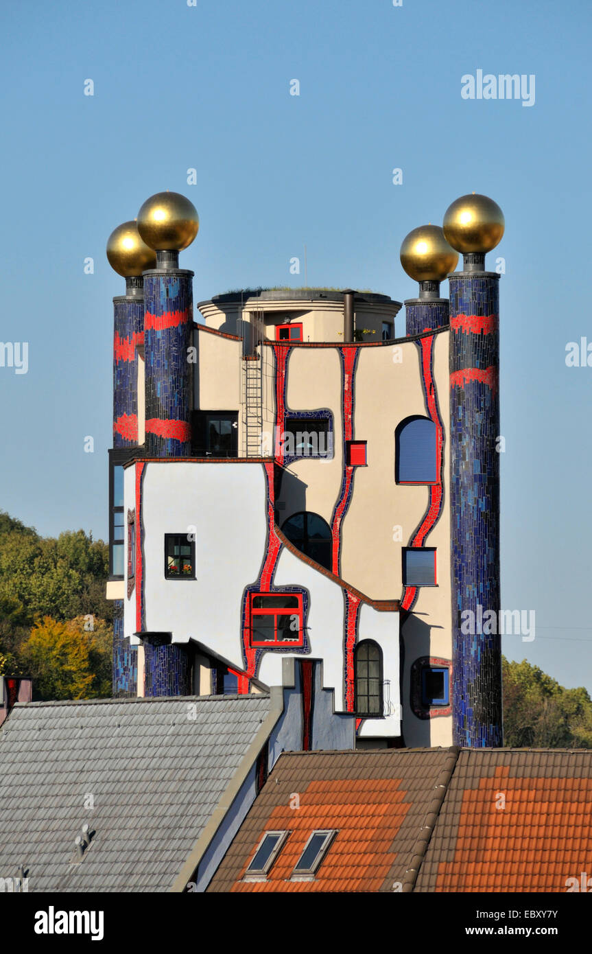 the Hundertwasserhaus in Plochingen, only for editorial use, Germany, Baden-Wuerttemberg, Plochingen Stock Photo