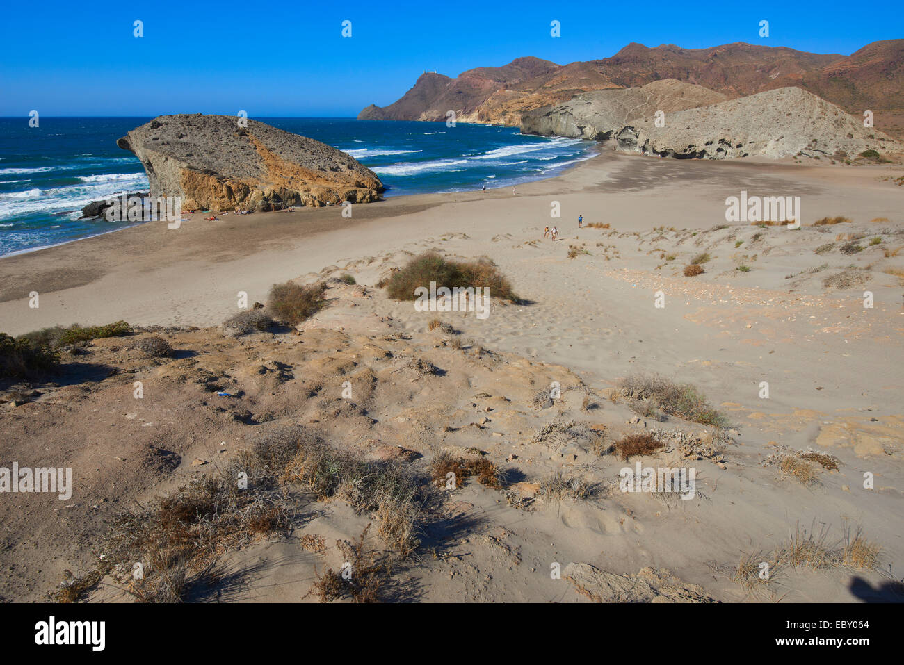 Cabo de Gata, Monsul Beach, Biosphere Reserve, Cabo de Gata-Nijar Natural Park, Almeria, Andalusia, Spain, Europe Stock Photo