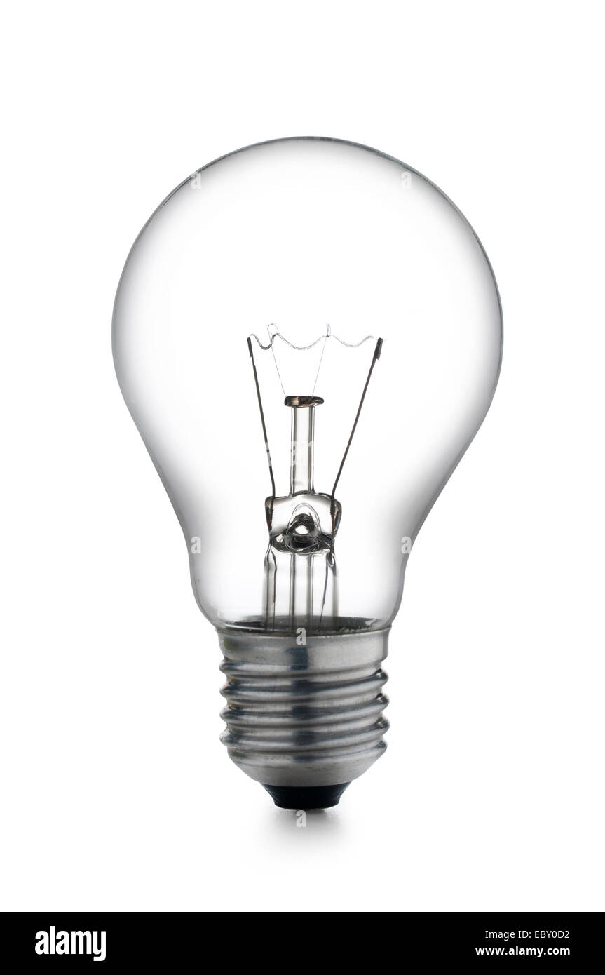 incandescent light bulb, on white background Stock Photo