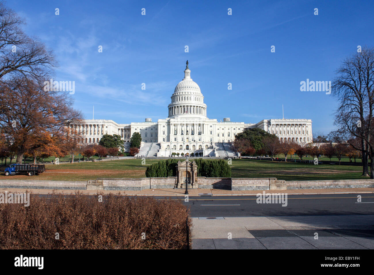 USA: Western facade of the United States Capitol in Washington, D.C.. Photo from 24. November 2010. Stock Photo