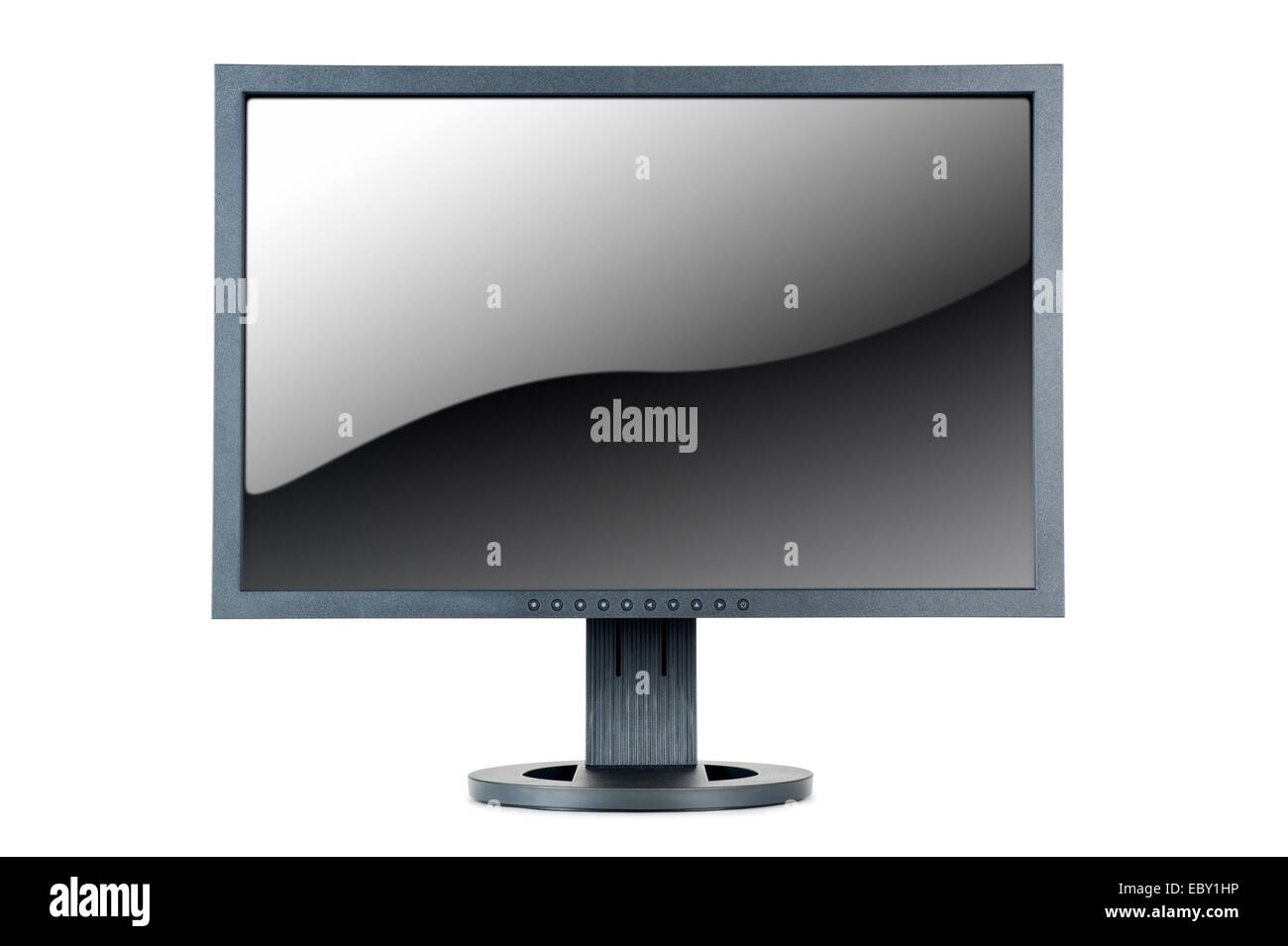 lcd computer monitor with glossy screen, isolated on white Stock Photo